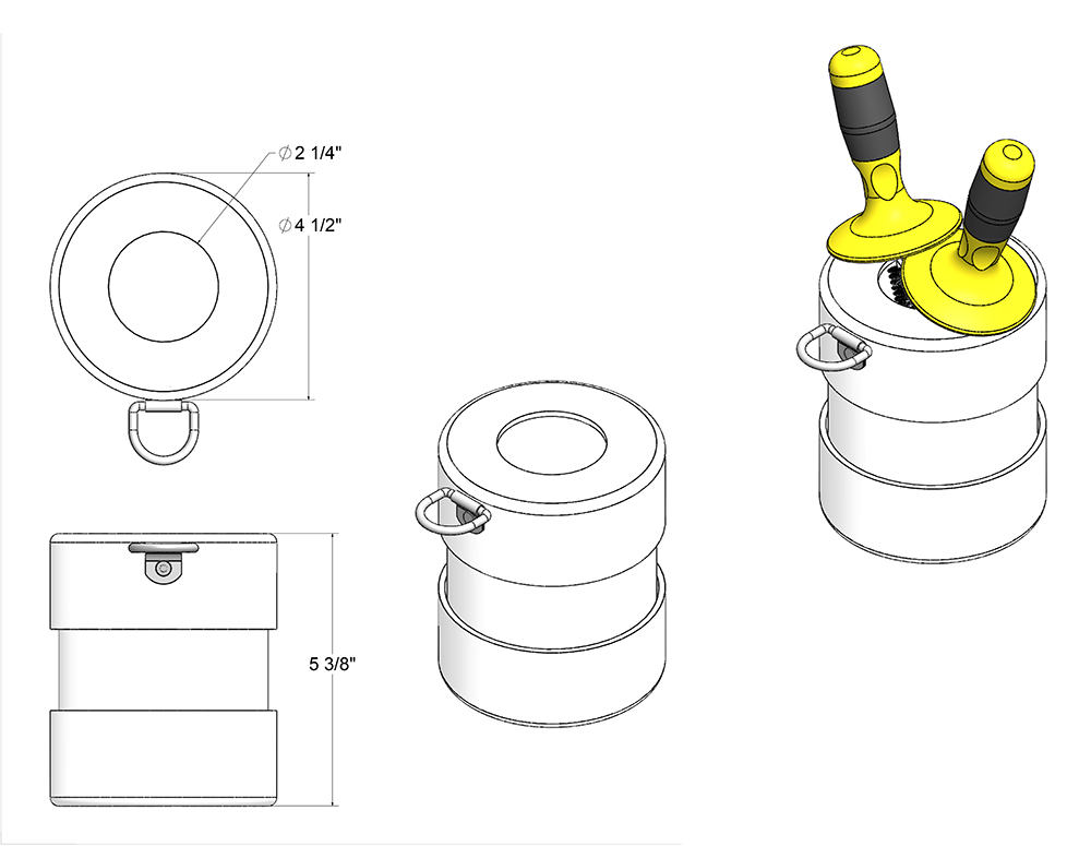 Grease Pot with Two Brushes from GME Supply