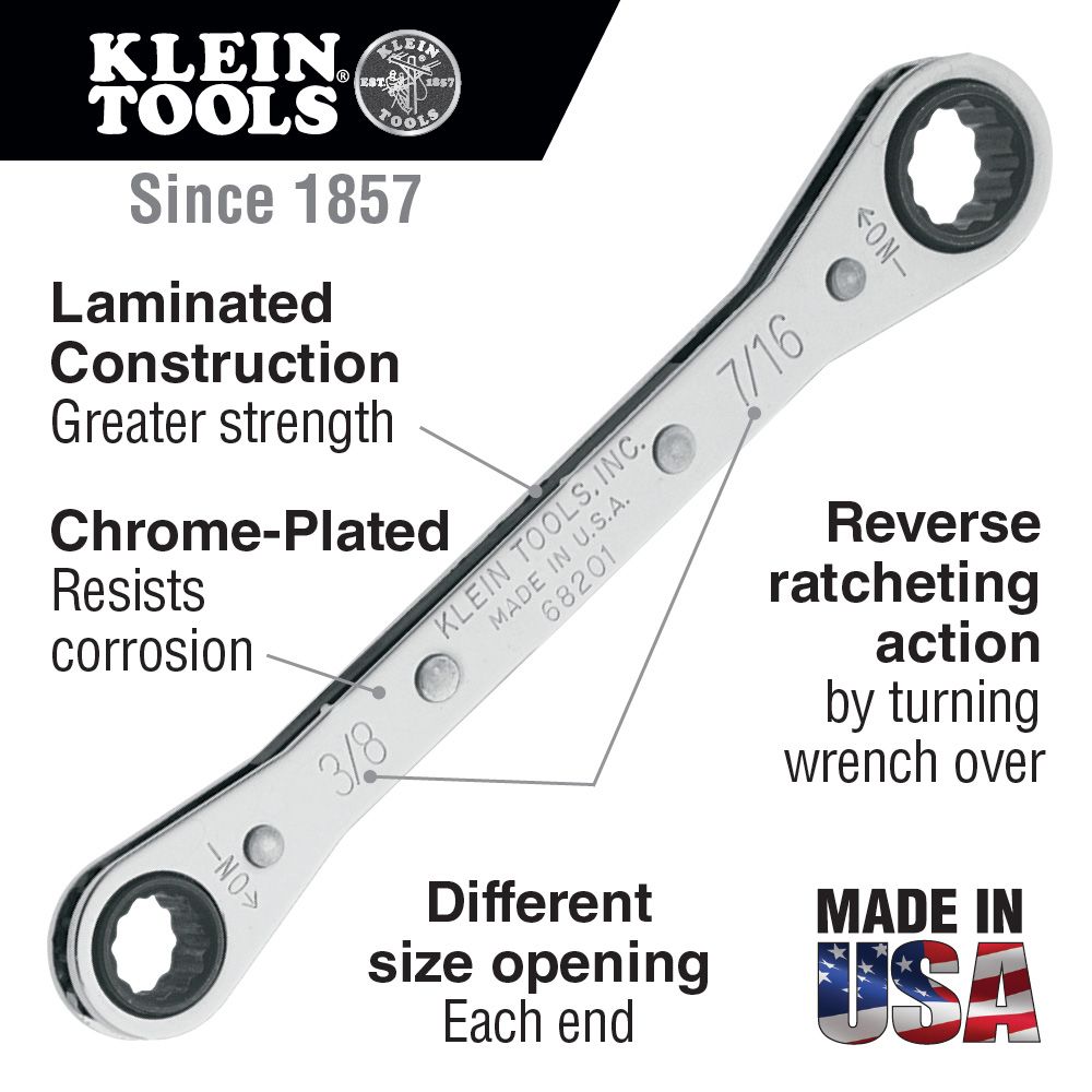 Klein Tools Ratcheting Box Wrench 7-Piece Set from GME Supply