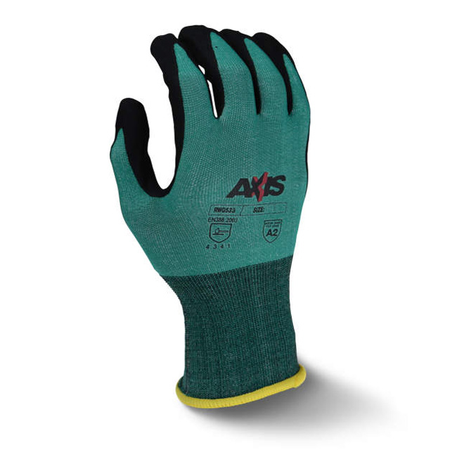Radians AXIS A2 Cut Level Foam Nitrile Coated Gloves from GME Supply
