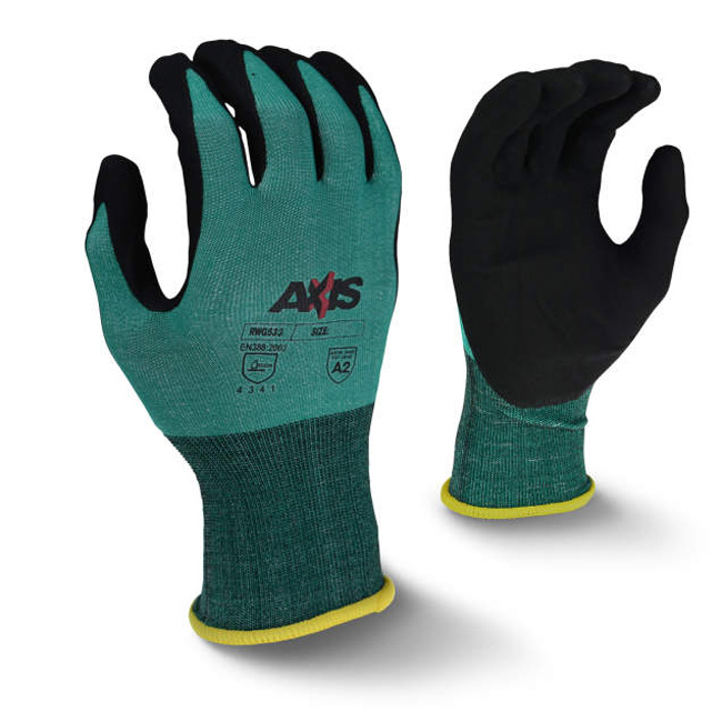 Radians AXIS A2 Cut Level Foam Nitrile Coated Gloves from GME Supply