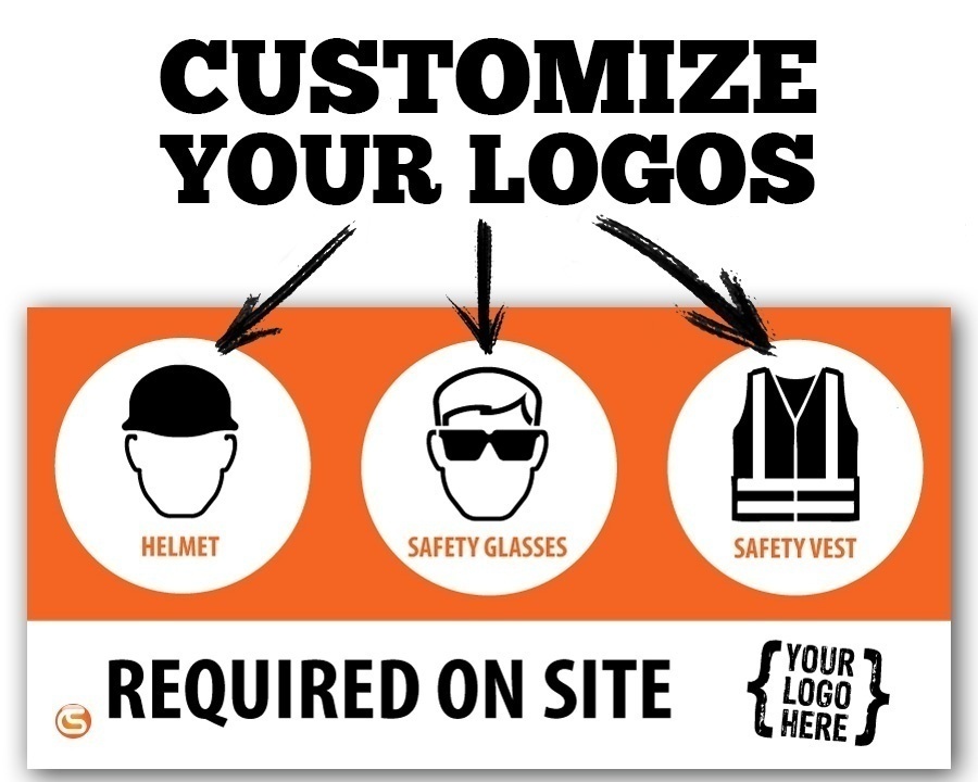 Required Job Site PPE Banner, Customizable from Columbia Safety