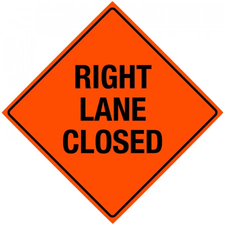 Bone Safety 'Right Lane Closed' Non-Reflective Sign  from GME Supply
