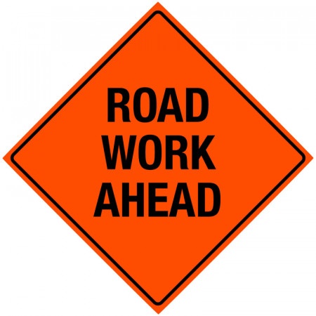Bone Safety 'Road Work Ahead' Non-Reflective Sign  from GME Supply