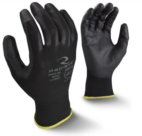 Radians 18G Black PU Palm Coated Touchscreen Gloves from GME Supply