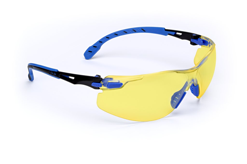 3M Solus, 1000-Series, S1103SGAF, Black/Blue, Amber Scotchgard Anti-fog lens, 20ea/cs from GME Supply