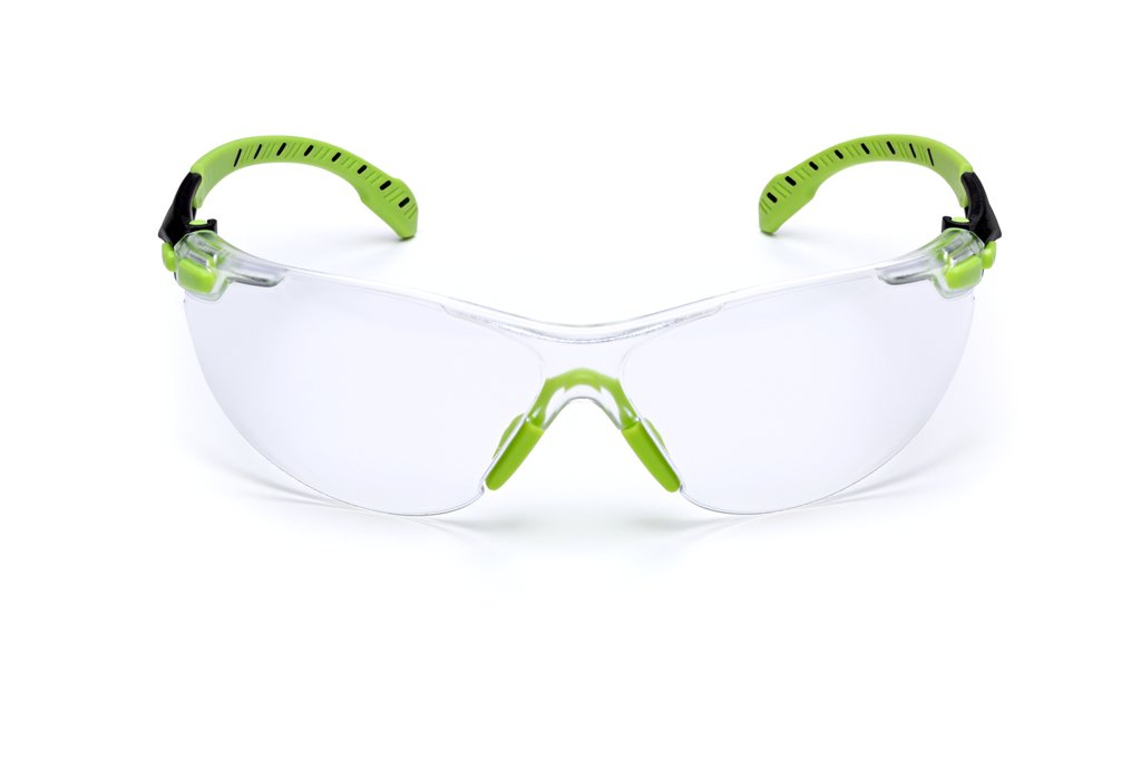 3M Solus, 1000-Series, S1201SGAF, Green/Black, Clear Scotchgard Anti-fog lens from GME Supply