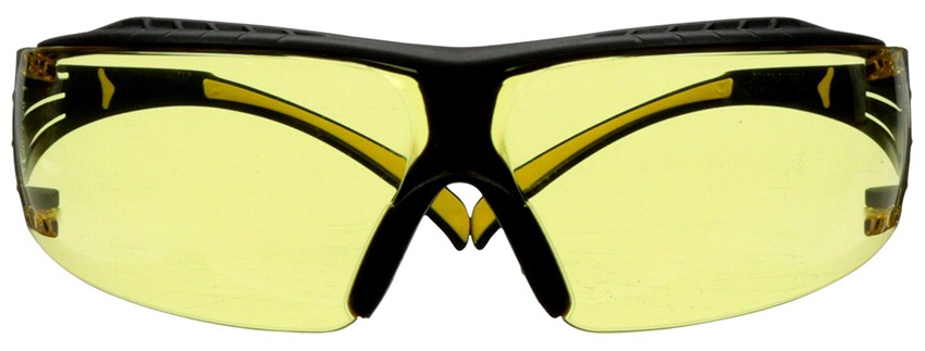 3M SecureFit 400 Series SF403XSGAF-YEL Safety Glasses with Yellow/Black Temples & Amber Scotchgard Anti-Fog/Anti-Scratch Lens (20 Pack) from GME Supply