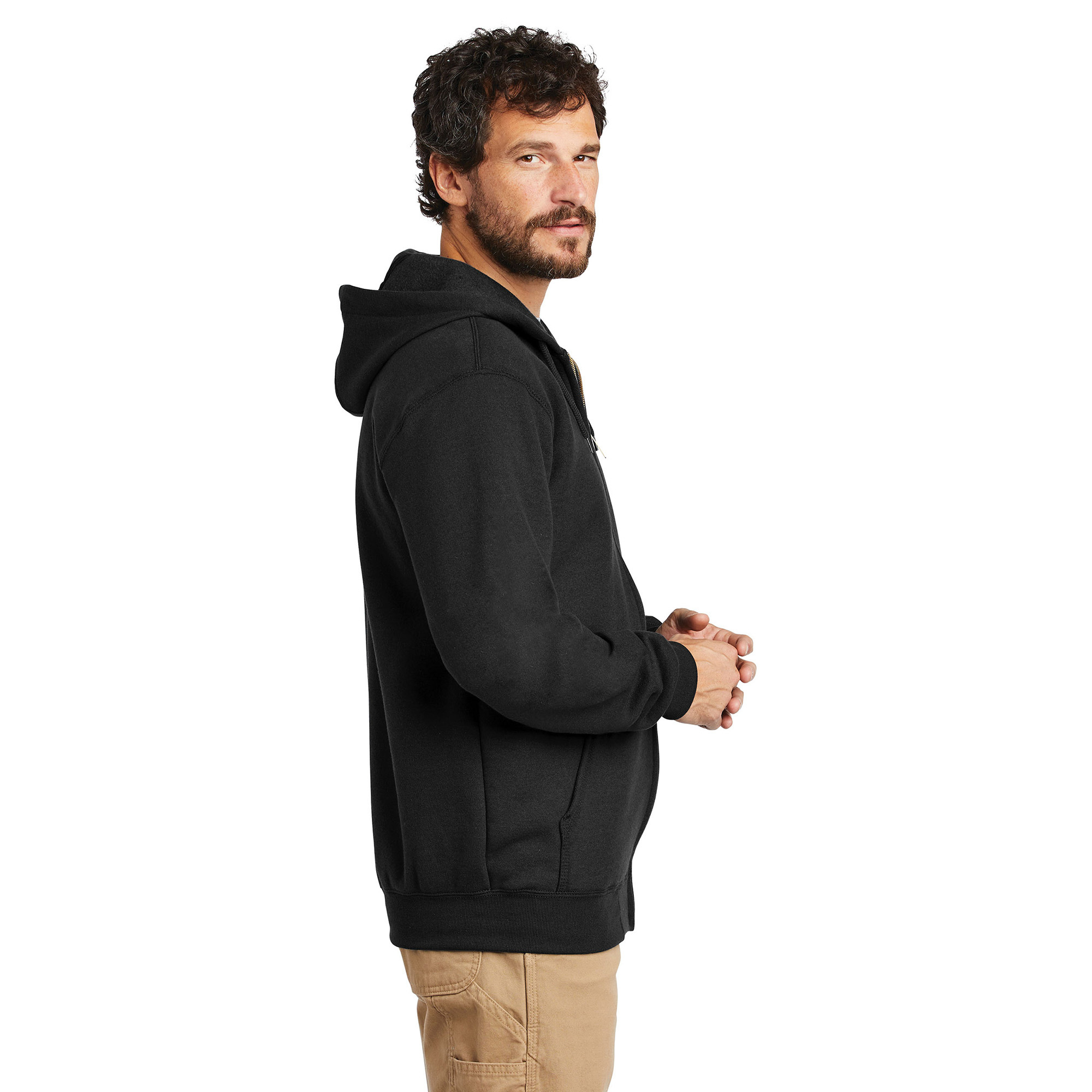 Carhartt K122 Midweight Hooded Zip-Front Black Sweatshirt from GME Supply