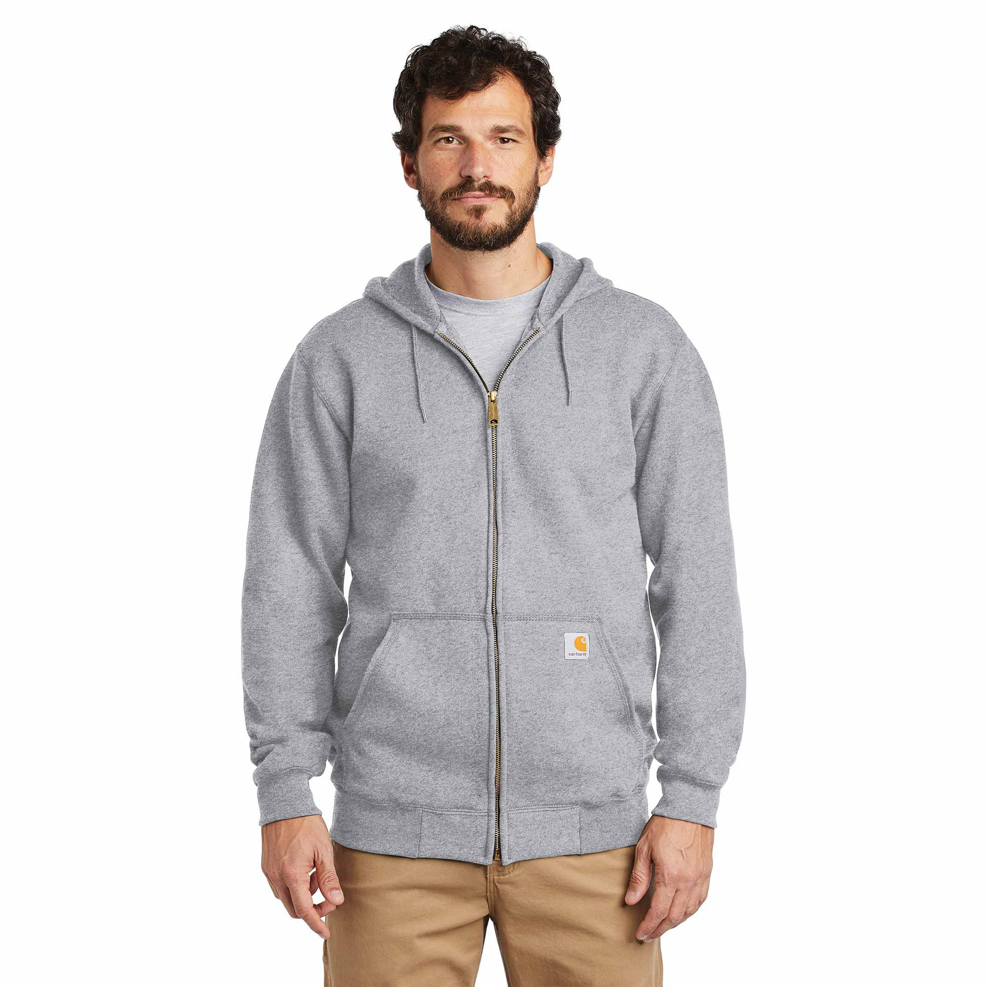 Carhartt K122 Midweight Hooded Zip-Front Heather Gray Sweatshirt from Columbia Safety