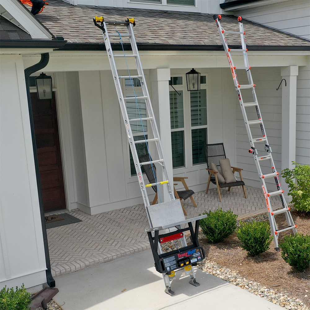 Tie Down TranzVolt Laddervator Collapsible Roofing Platform from GME Supply