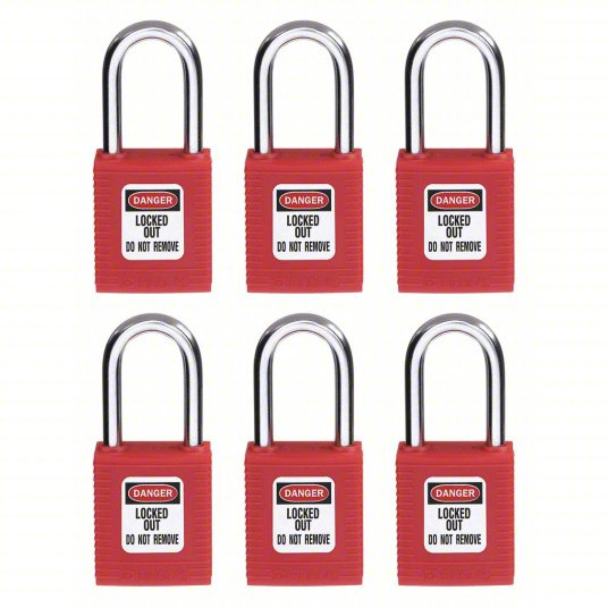 Brady Red Reinforced Standard Lock (6 Each) - GME Supply