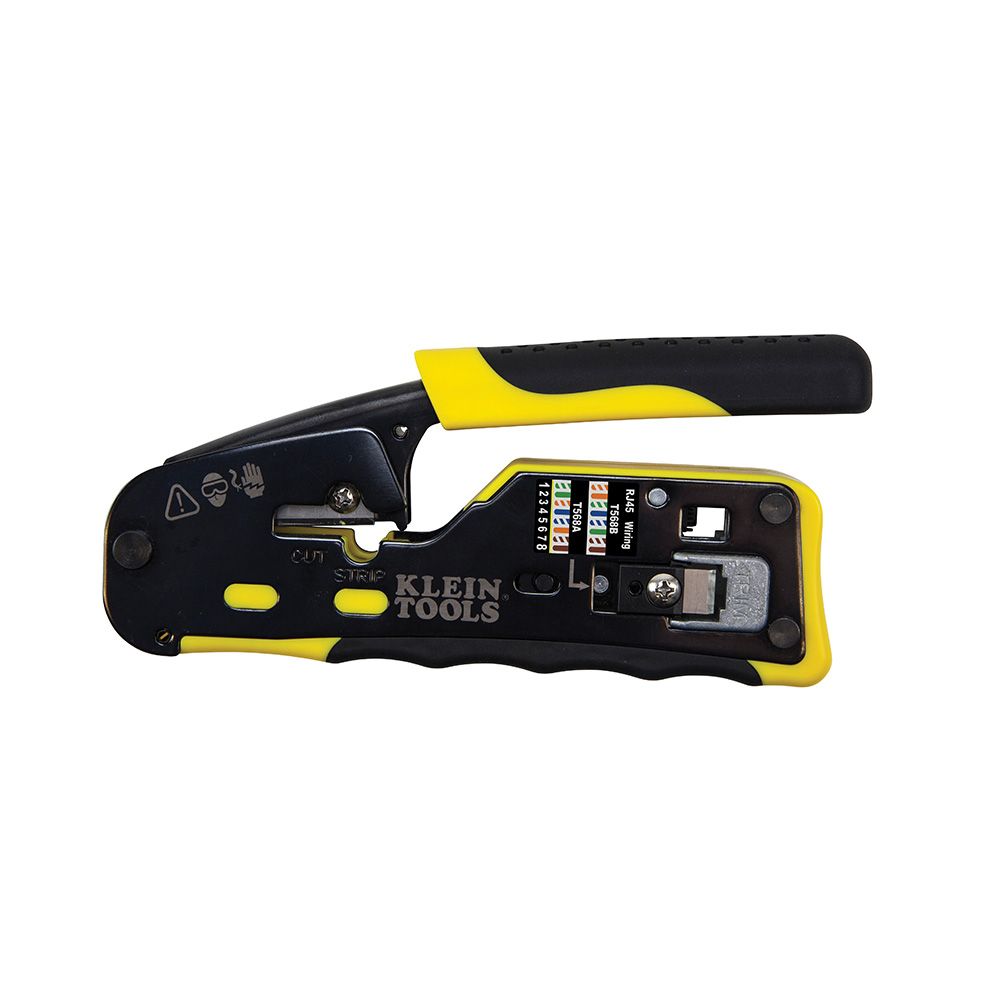 Klein Tools VDV226-110 Ratcheting Cable Crimper/Stripper/Cutter for Pass-Thru Connectors from GME Supply