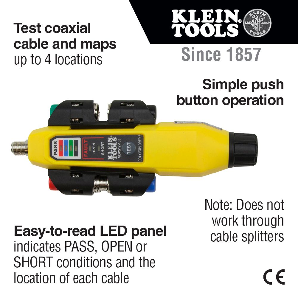 Klein Tools VDV512-101 Cable Tester Coax Explorer 2 Tester with Remote Kit from Columbia Safety