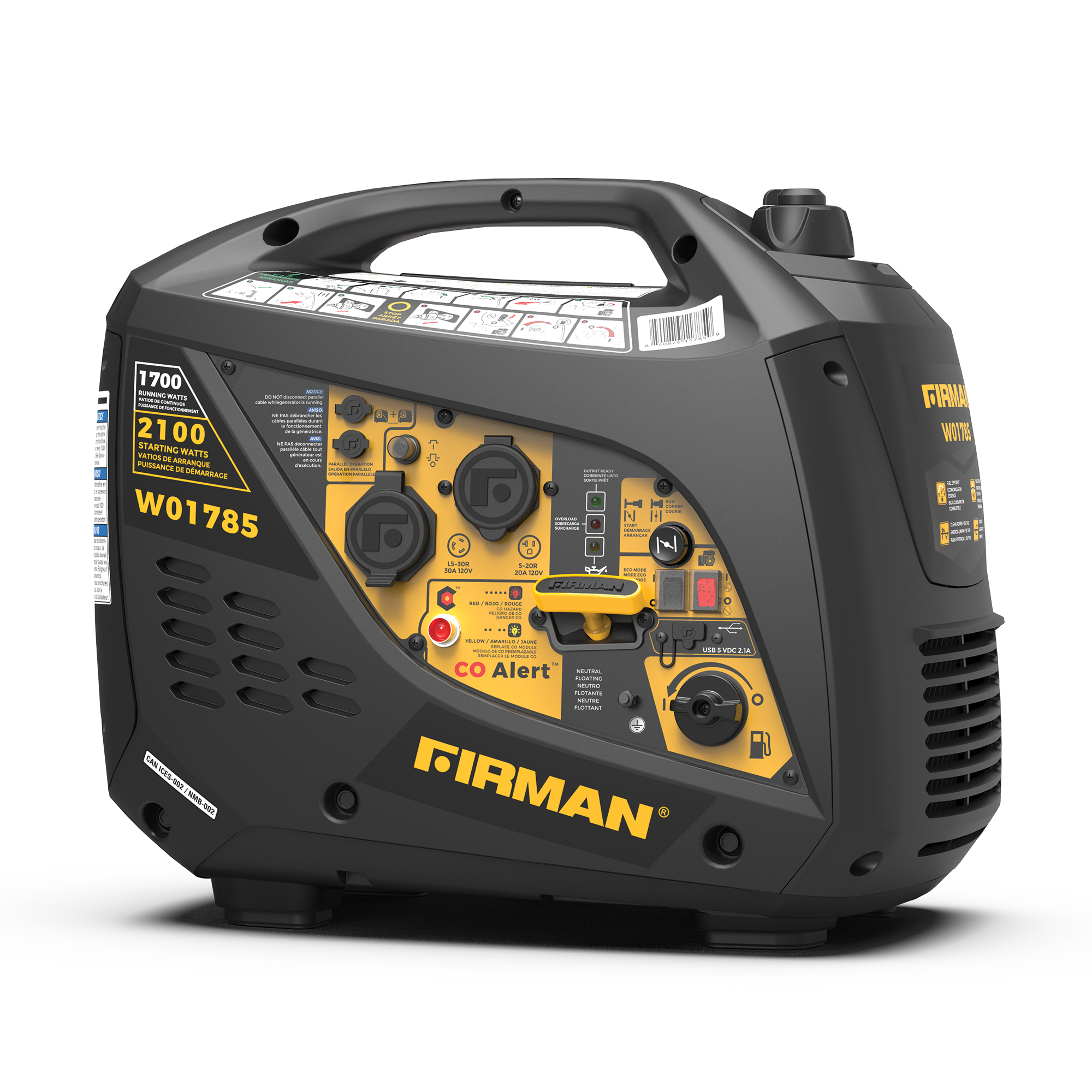 Firman 2100W Recoil Start with CO Alert Inverter Portable Generator from GME Supply