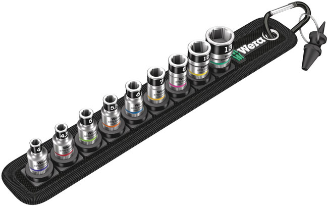 Wera Tools Belt A 1 Zyklop Socket Set with Holding Function, 1/4 Inch Drive, 10 Pieces from GME Supply