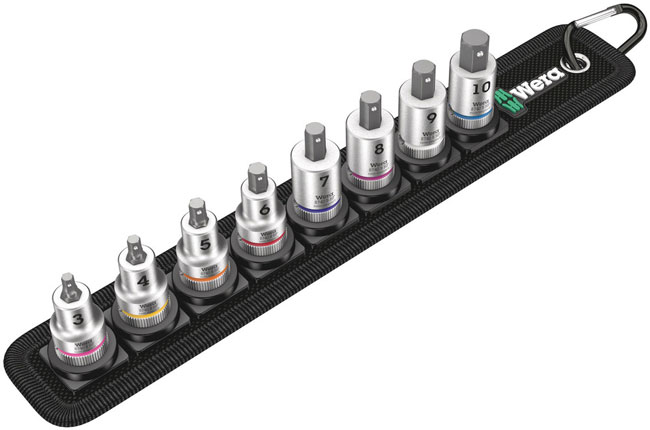 Wera Tools Belt B 2 Zyklop In-Hex-Plus Bit Socket Set with Holding Function, 3/8 Inch Drive, 8 Pieces from GME Supply