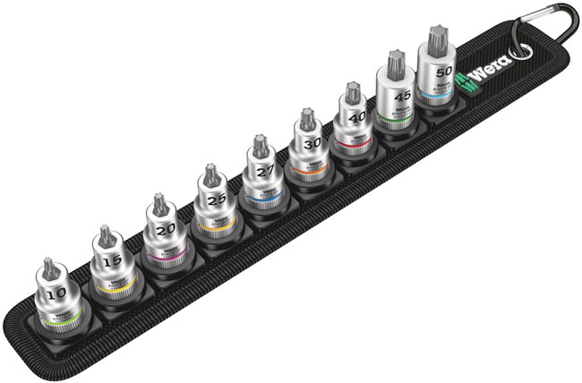 Wera Tools Belt B 3 TORX HF Zyklop Bit Socket Set with Holding Function, 3/8 Inch Drive, 9 Pieces from GME Supply