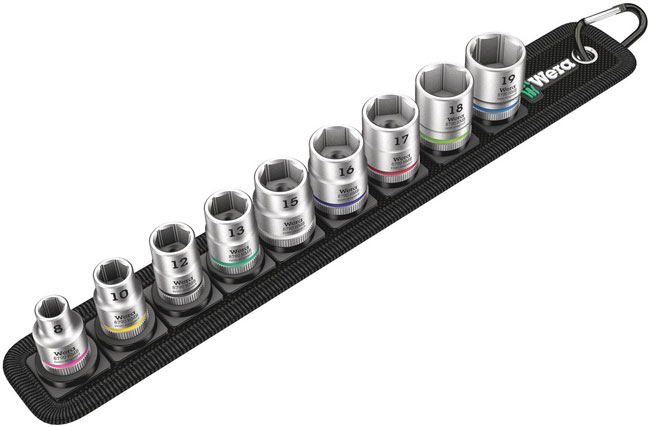 Wera Tools Belt B 4 Zyklop Socket Set, 3/8 Inch Drive, 9 Pieces from GME Supply