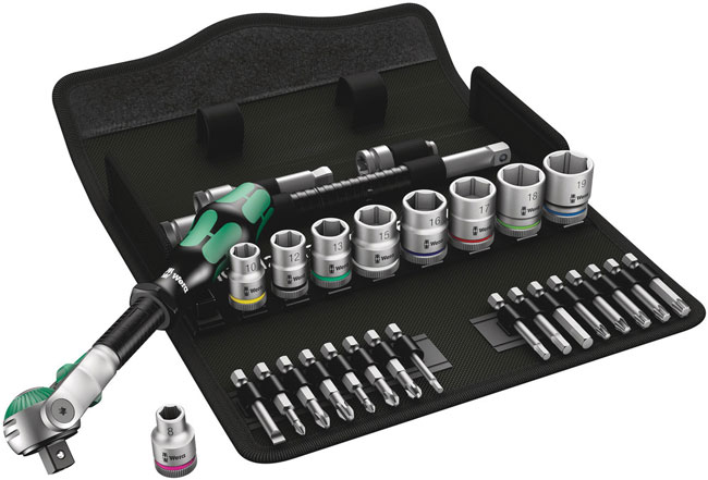 Wera Tools 8100 Zyklop Speed Ratchet Set, 3/8 Inch, Metric, 29 Pieces from GME Supply