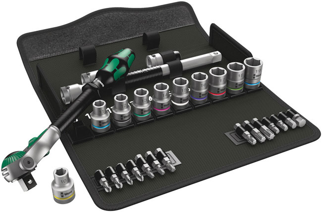 Wera Tools 8100 SC 6 Zyklop Speed Ratchet Set, 1/2 Inch Drive, Metric, 28 Pieces from GME Supply
