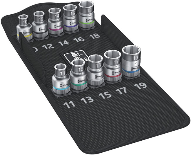 Wera Tools 8790 HMC HF 1 Zyklop Socket Set with 1/2 Inch Drive, with Holding Function, 10 Pieces from GME Supply