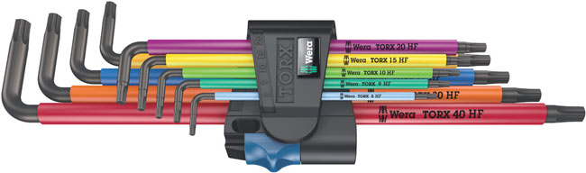 Wera Tools 967/9 TX XL Multicolour HF 1 L-Key Set with Holding Function, Long, 9 Pieces from GME Supply