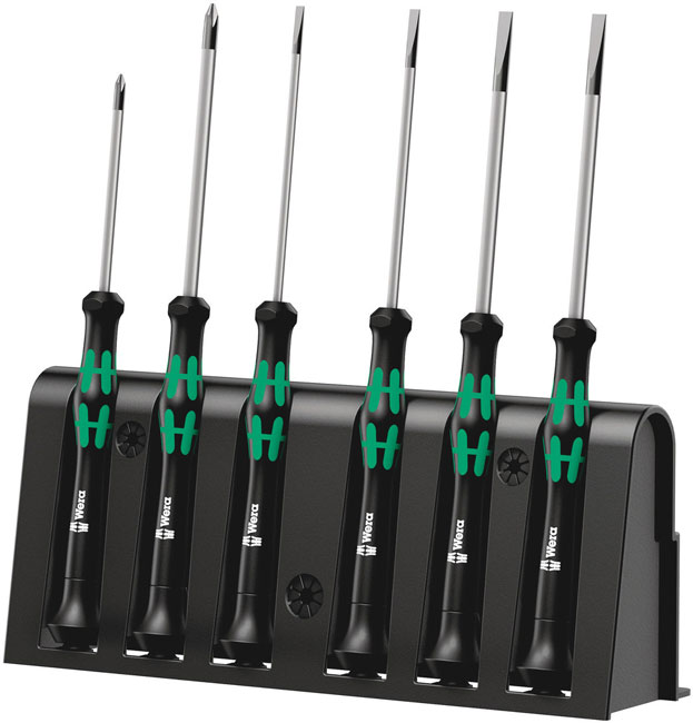 Wera Tools 2035/6 B Screwdriver Set and Rack for Electronic Applications, 6 Pieces from GME Supply