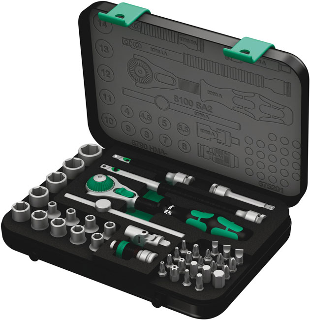 Wera Tools 8100 SA 2 Zyklop 1/4 Inch Drive Speed Ratchet Metric