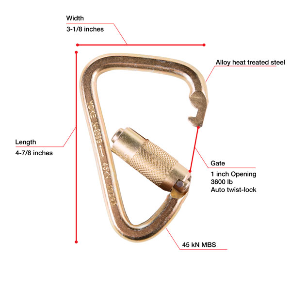 WestFall Pro 7400  4-7/8 x 3-1/8 Inch Steel Carabiner from Columbia Safety