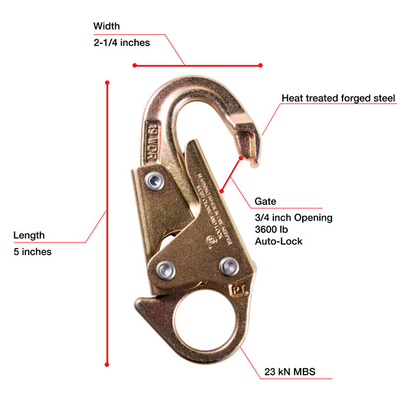 WestFall Pro 7465 3/4 Inch Gate Snaphook from Columbia Safety