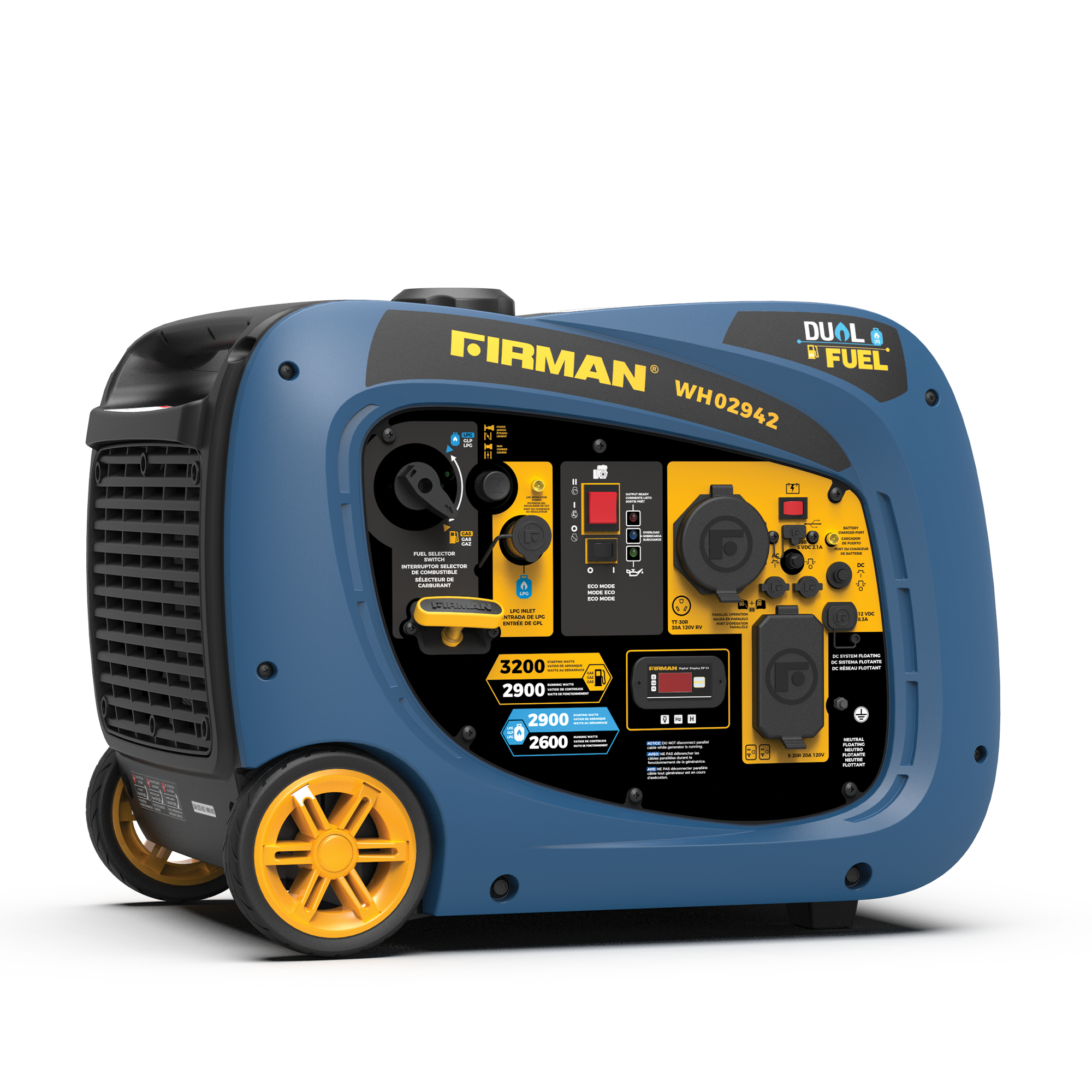 Firman 3200W Electric Start Dual Fuel Inverter Portable Generator  from GME Supply