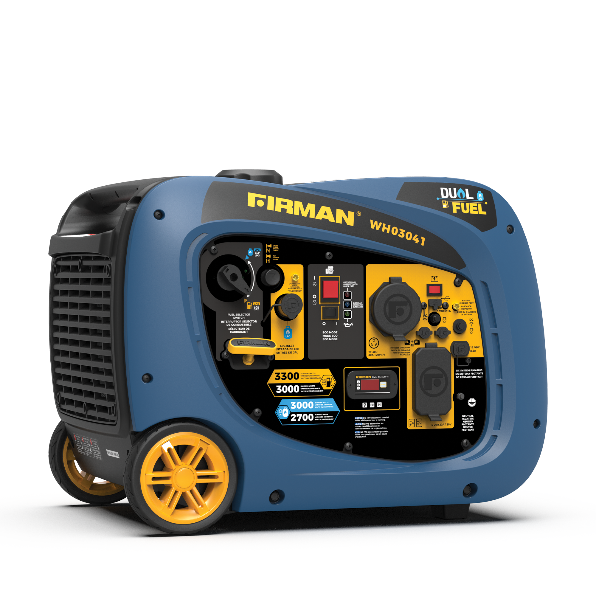 Firman 3300W Recoil Start Dual Fuel Inverter Portable Generator from GME Supply