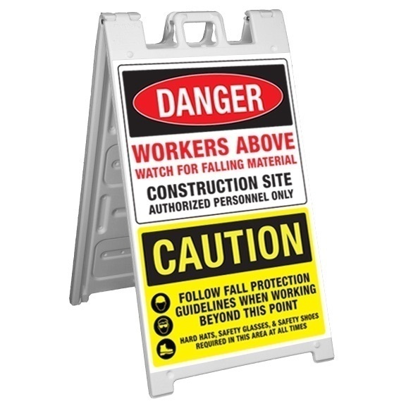 GME Supply Danger Workers Above/Caution Fold Up Floor Sign from GME Supply