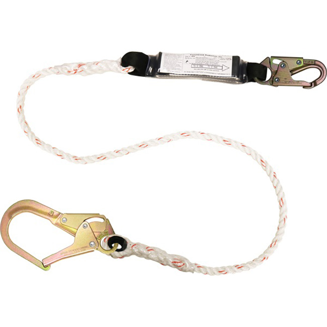 French Creek Polyblend Rope Six Foot Lanyard Shock Absorbing with Snap Hooks from GME Supply
