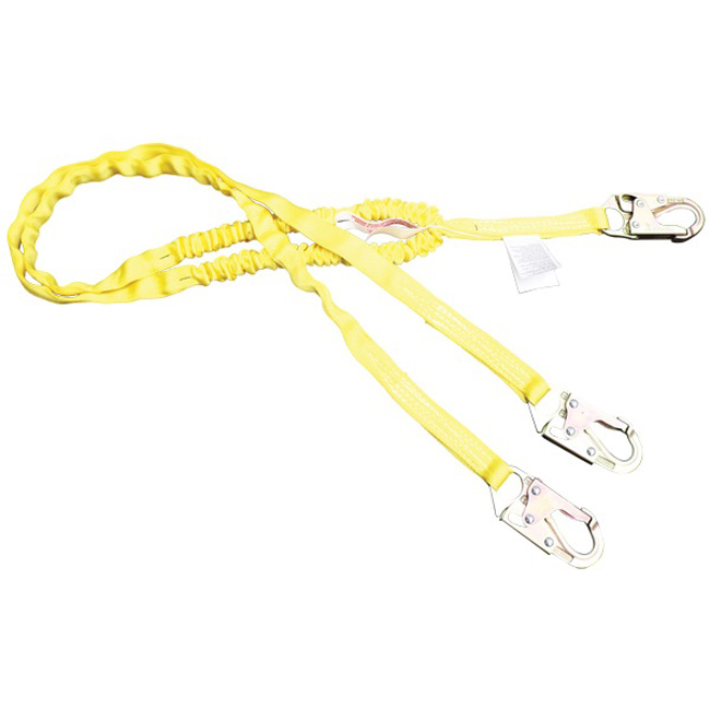 French Creek Dual Leg Six Foot 1-3/16 Inch Web Lanyard with Snap Hook from GME Supply