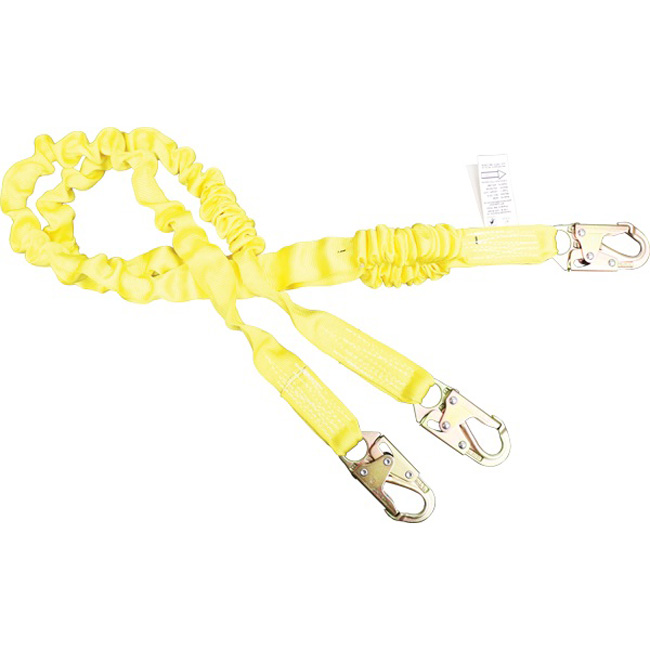 French Creek Dual Leg Six Foot Shock Absorbing Lanyard with Locking Snap Hook from GME Supply