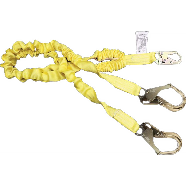 French Creek Dual Leg Six Foot 1-15/16 Inch Web Lanyard with Snap and 2.5 Inch Aluminum Rebar Hook from GME Supply