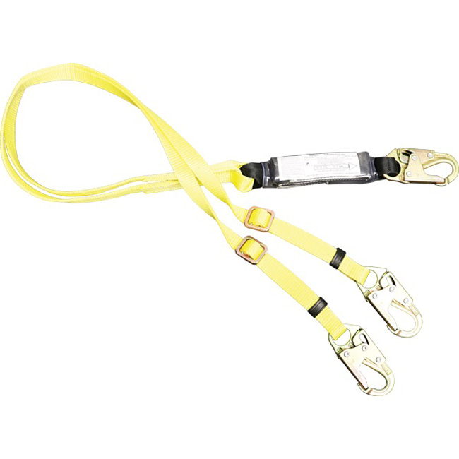 French Creek Dual Leg Six Foot 1 Inch Adjustable Lanyard with Snap Hook from GME Supply