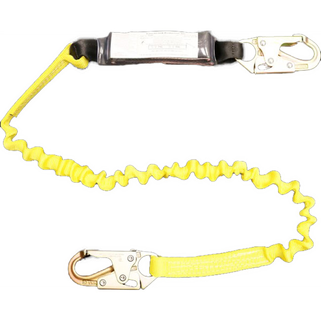 French Creek 1-3/16 Inch Elastic Web Shock Absorbing Six Foot Lanyard with Snap Hook from GME Supply