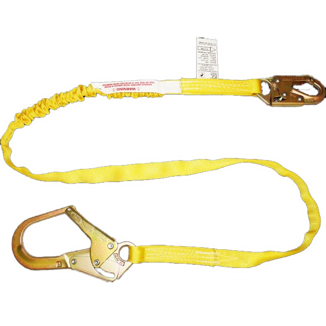 French Creek 1-3/16 Inch Web Single leg Six Foot Lanyard with Snap Hooks and 2.5 Inch Rebar Hook from GME Supply