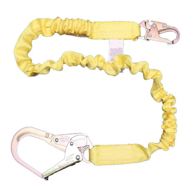 French Creek 2 Inch Web Single leg Six Foot Lanyard with Snap Hooks and 2.5 Inch Rebar Hook from GME Supply