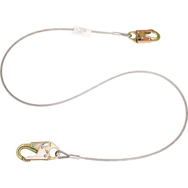 French Creek Wire Rope Six Foot Position Lanyard with Snap Hook from GME Supply