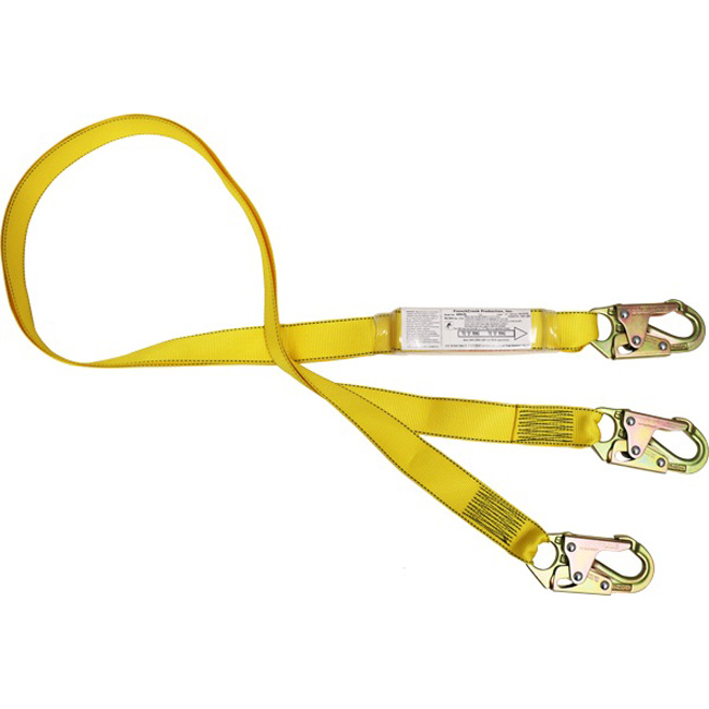 French Creek 1-3/4 Inch Shock Absorbing Web Dual Leg Six Foot Lanyard with Snap Hooks from GME Supply