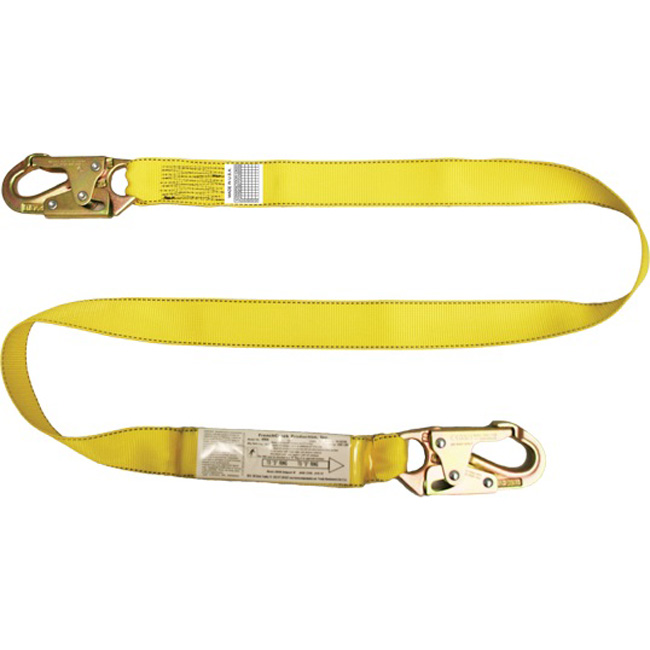 French Creek 1-3/4 Inch Web Single-Leg Six Foot Heavy Duty Lanyard with Inspection Tag and Snap Hook from GME Supply
