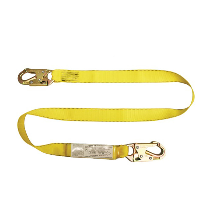 French Creek 1-3/4 Inch Web Single-Leg Shock-Absorbing Six Foot Lanyard with Snap Hooks from GME Supply