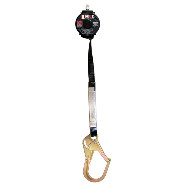 French Creek Single-Leg Eight Foot SRL with swivel, Rebar Snap Hook, and Shock Pack from GME Supply