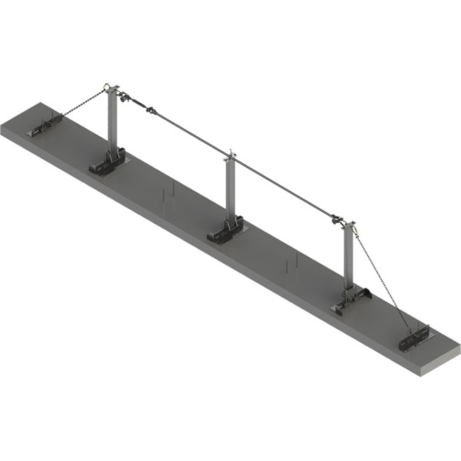 French Creek 120 Foot Traverse Horizontal Lifeline System with Concrete Base from GME Supply