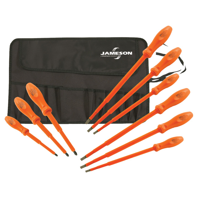 Jameson 1000V Insulated 9 Piece Screwdriver Set from GME Supply