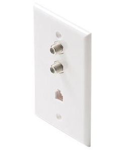 CTS Wall Plate Two Barrels & RJ11 White from GME Supply