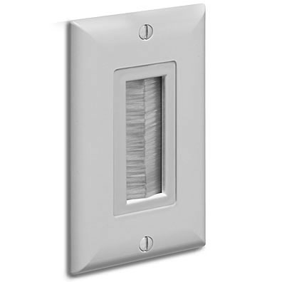 Arlington Industries Brush Style Cable Entry Device with Plate (White) from Columbia Safety